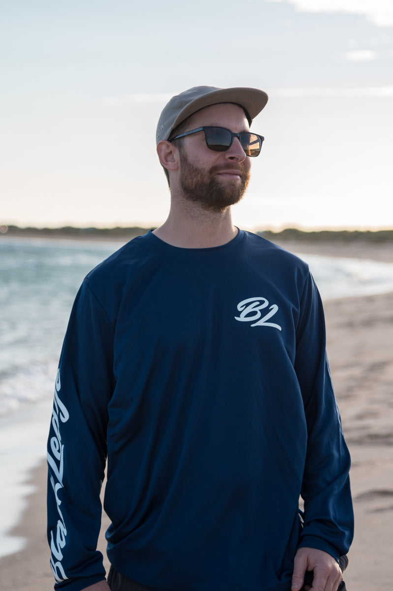 navy blue fishing shirt