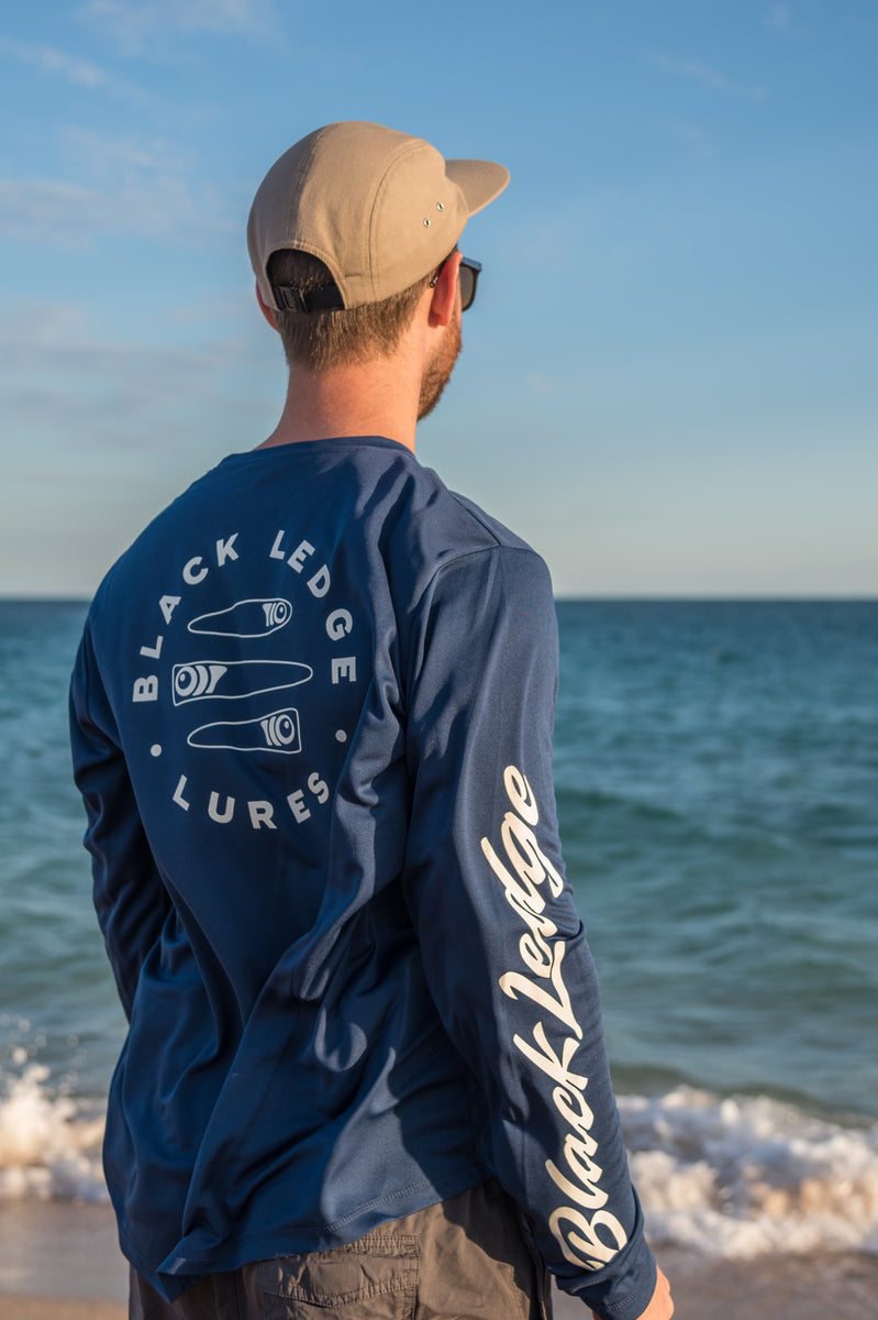 navy blue fishing shirt